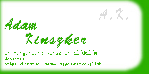 adam kinszker business card